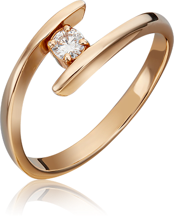 Кольцо PLATINA, красное золото, 585 проба, бриллиант, размер 18