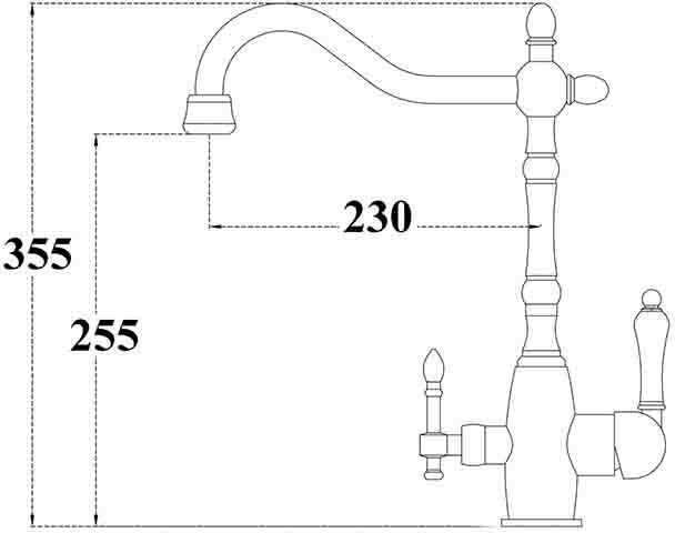 Смеситель для кухни под фильтр, бронза, ZORG (ZR 312 YF-33 BR)