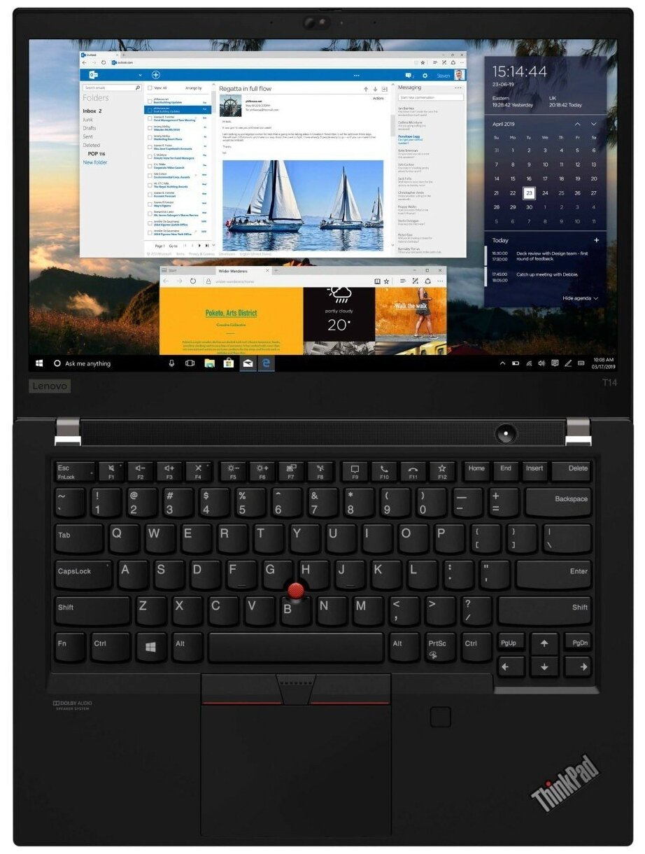 Ноутбук Lenovo ThinkPad T14 Gen 2 20W1A10XCD (Core i7 2800 MHz (1165G7)/16384Mb/512 Gb SSD/14"/1920x1080/nVidia GeForce MX450 GDDR6/Win 10 Pro)