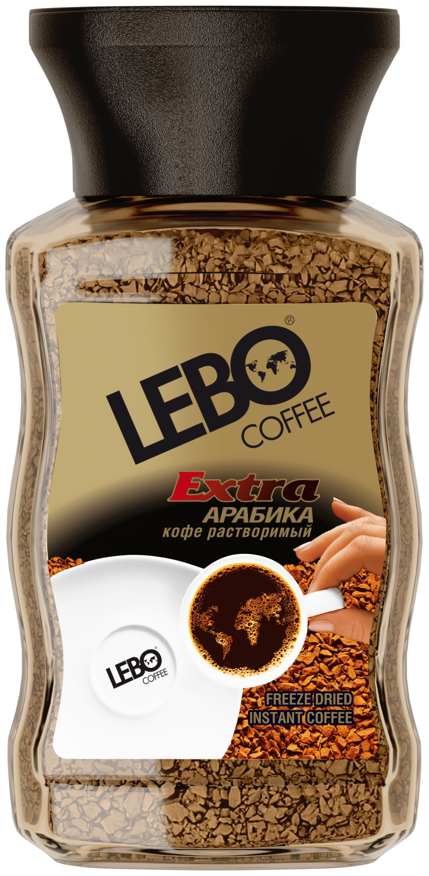 Кофе растворимый Lebo Extra, стеклянная банка, 100 г