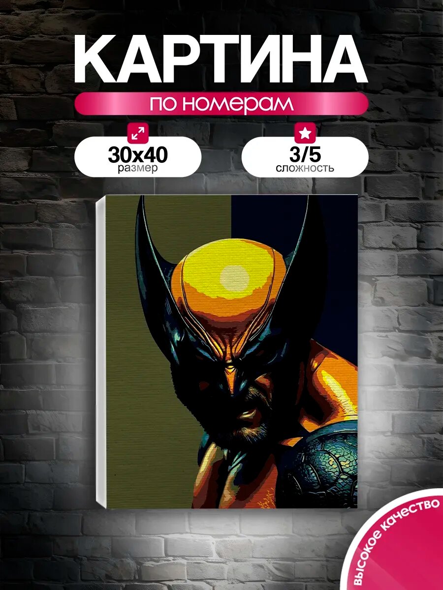 Картина по номерам 30x40 Росомаха