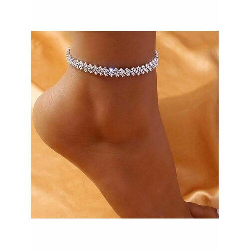 Браслет на ногу, серебристый