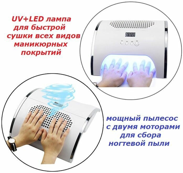 Аппарат "Salon Expert" 2 в 1: Пылесос + UV LED лампа 80 Вт