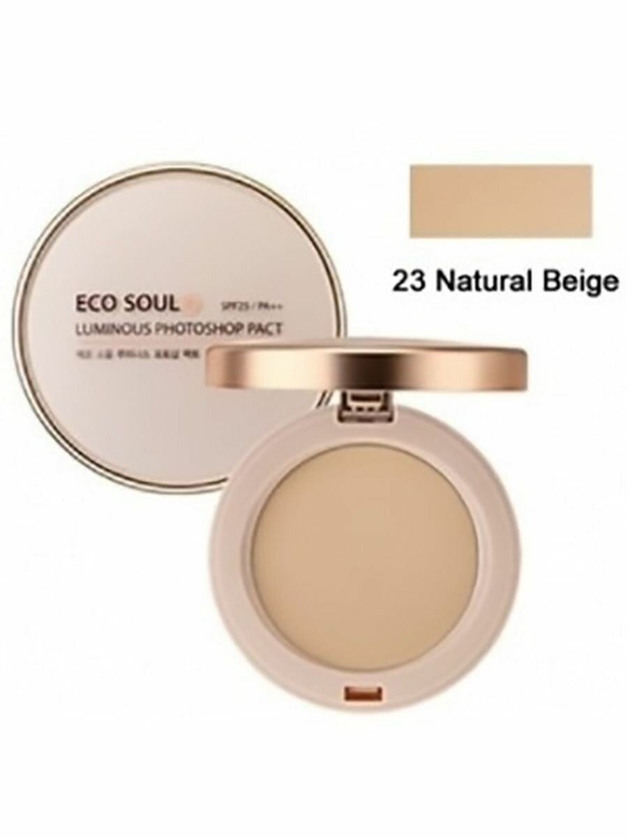 Пудра компактная золотая тон 23, 9 гр, Luxury Gold Pact 23 Natural Beige, THE SAEM, 8806164157251