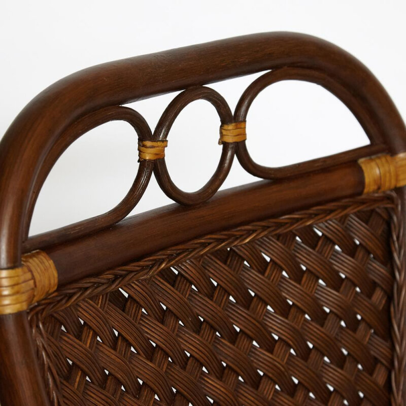 Террасный комплект TETCHAIR ANDREA (стол кофейный со стеклом + 2 кресла + подушки) ротанг (античный орех) - фотография № 10