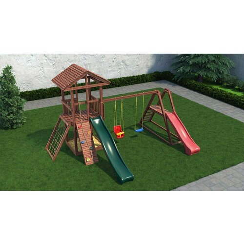 Детская деревянная игровая площадка CustWood Family F12 игровой спортивный комплекс для дачи и улицы