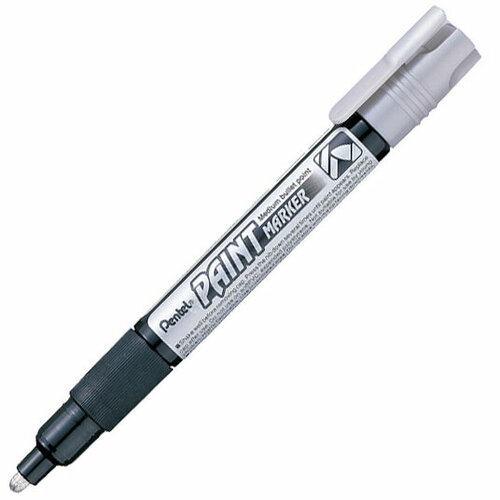 Pentel Маркер перманентный Paint (пулеобразный наконечник), серебрянный, 4.6 мм sela25 pentel маркер перманентный paint пулеобразный наконечник белый 4 5 мм