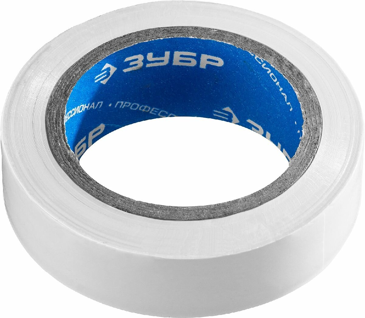 Изоляционная лента ПВХ ЗУБР Профессионал Электрик-10 белая 15 мм х 10 м напряжение 6000 В толщина 130 мкм