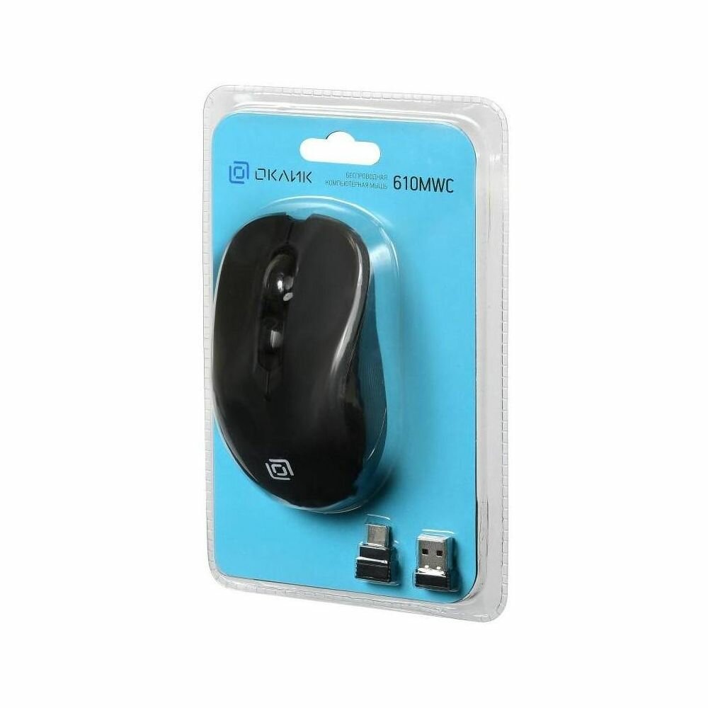 Мышь OKLICK , оптическая, беспроводная, USB, черный - фото №9