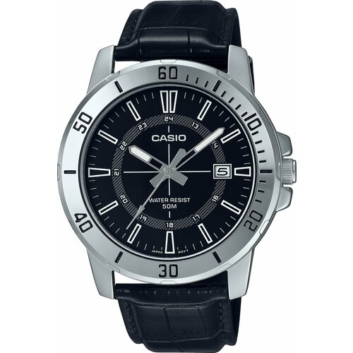 Наручные часы CASIO MTP-VD01L-1C, черный, серебряный