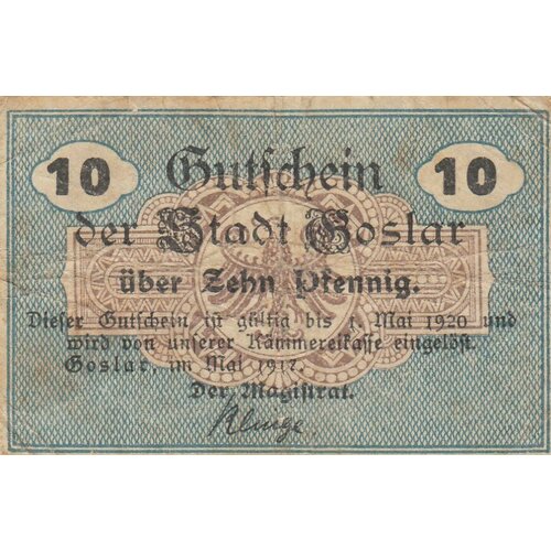Германия (Германская Империя) Гослар 10 пфеннигов 1917 г. (4)