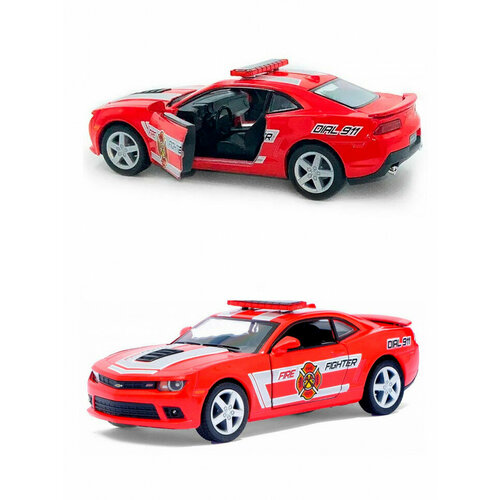 Металлическая машинка Kinsmart 1:38 «2014 Chevrolet Camaro (Пожарные)» инерционная KT5383DPR-2