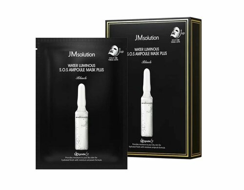 JMsolution Восстанавливающая тканевая маска для лица / WATER LUMINOUS S. O. S AMPOULE MASK PLUS BLACK, 1 шт.*30 мл