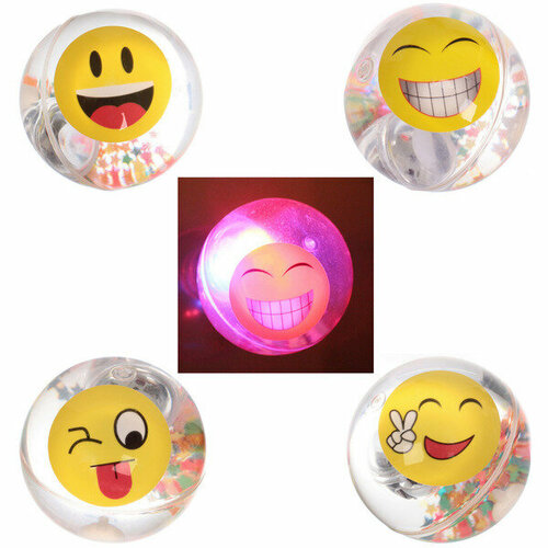 Мяч 65 см Смайлики попрыгун с водой и подсветкой стикер на вложение 329₽