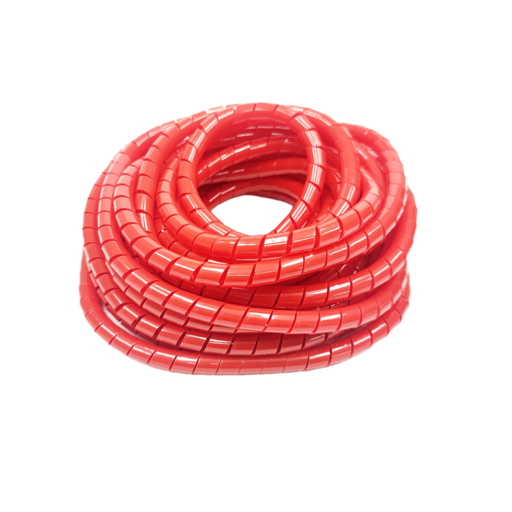 Оплетка спиральная для кабелей и проводов 12мм, 10м, красная - фотография № 4