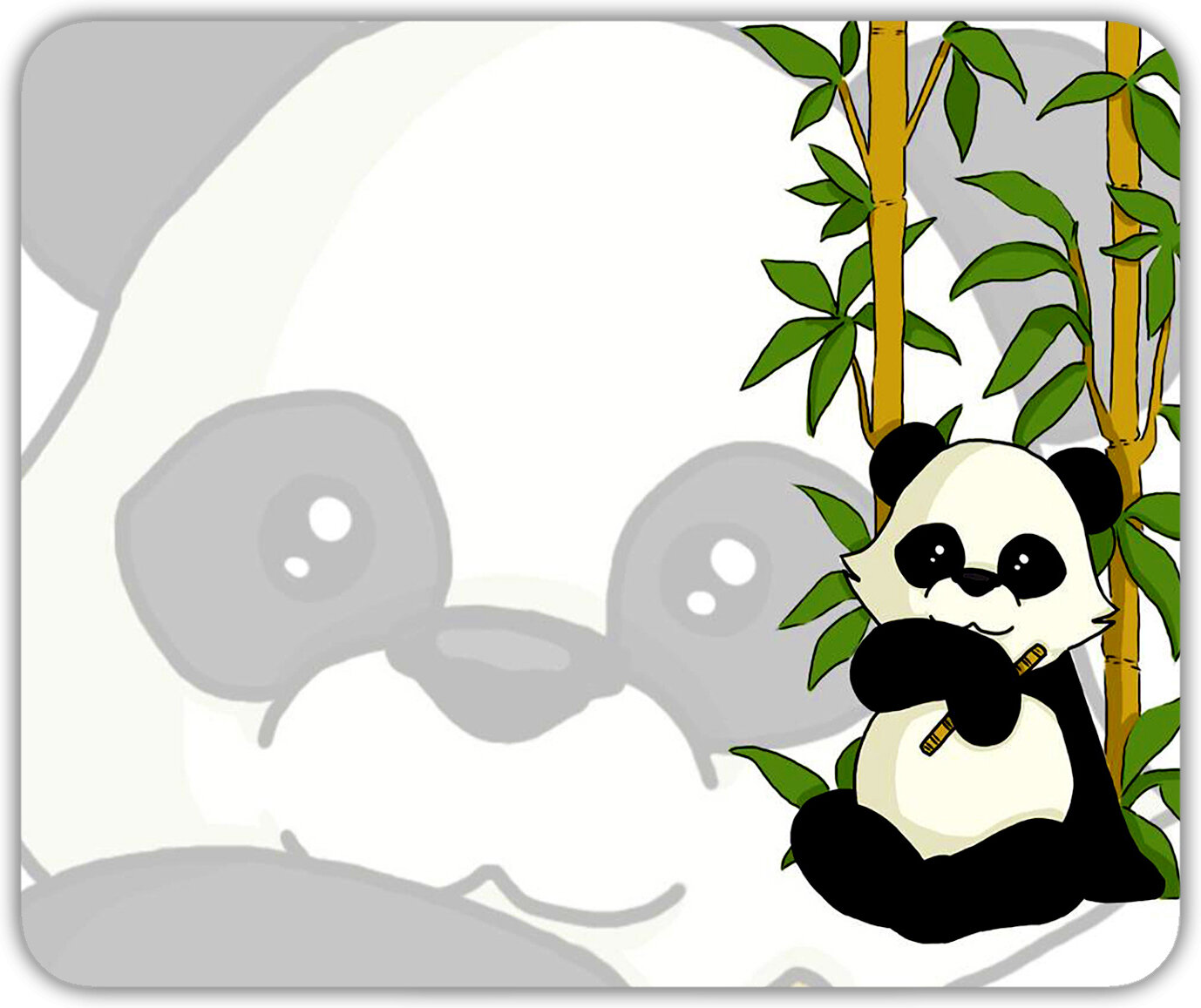 Коврик для мыши "Милая панда и бамбук" (24 x 20 см x 3 мм)