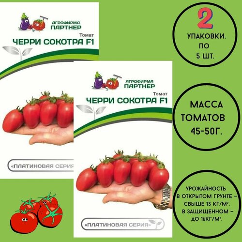 Томат Черри Сокотра F1,2 упаковки по 5 шт. семена томатов пинокио 12 шт