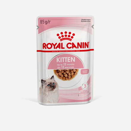 Изображение товара Влажный корм для котят (пауч) Royal Canin Kitten в соусе, упаковка 28шт * 85 г