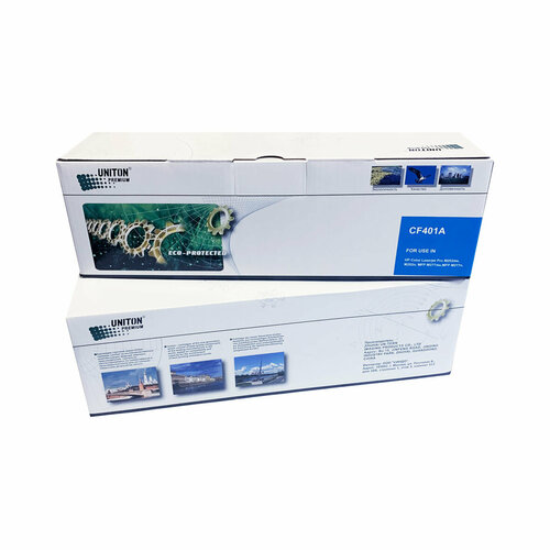 Картридж Uniton Premium Green Eco-Protected CF401A голубой совместимый с принтером HP картридж hp cf401a 1400 стр голубой