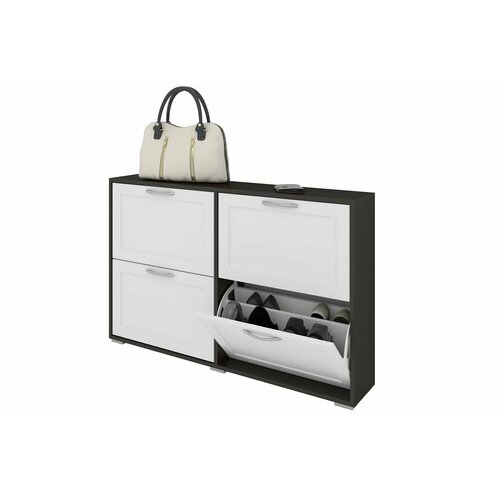 Тумба для обуви Мира 2.2М 120х29х78 венге цаво, белый, рамка квадро МДФ