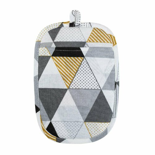 Прихватка Геометрия с кармашком, 18х25 см, рогожка, хлопок