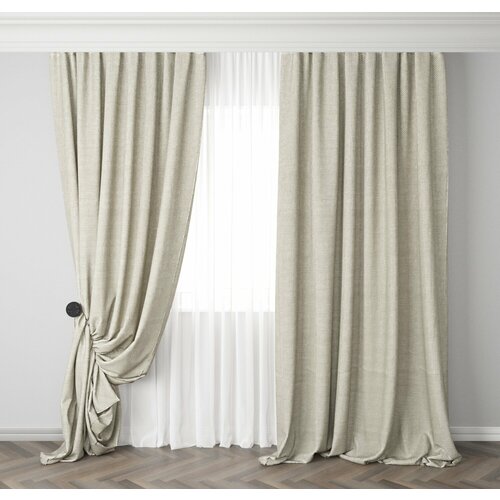 Штора Золотая Нить Шерсть Бежевый