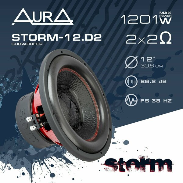 Сабвуфер автомобильный AurA STORM-12. D2