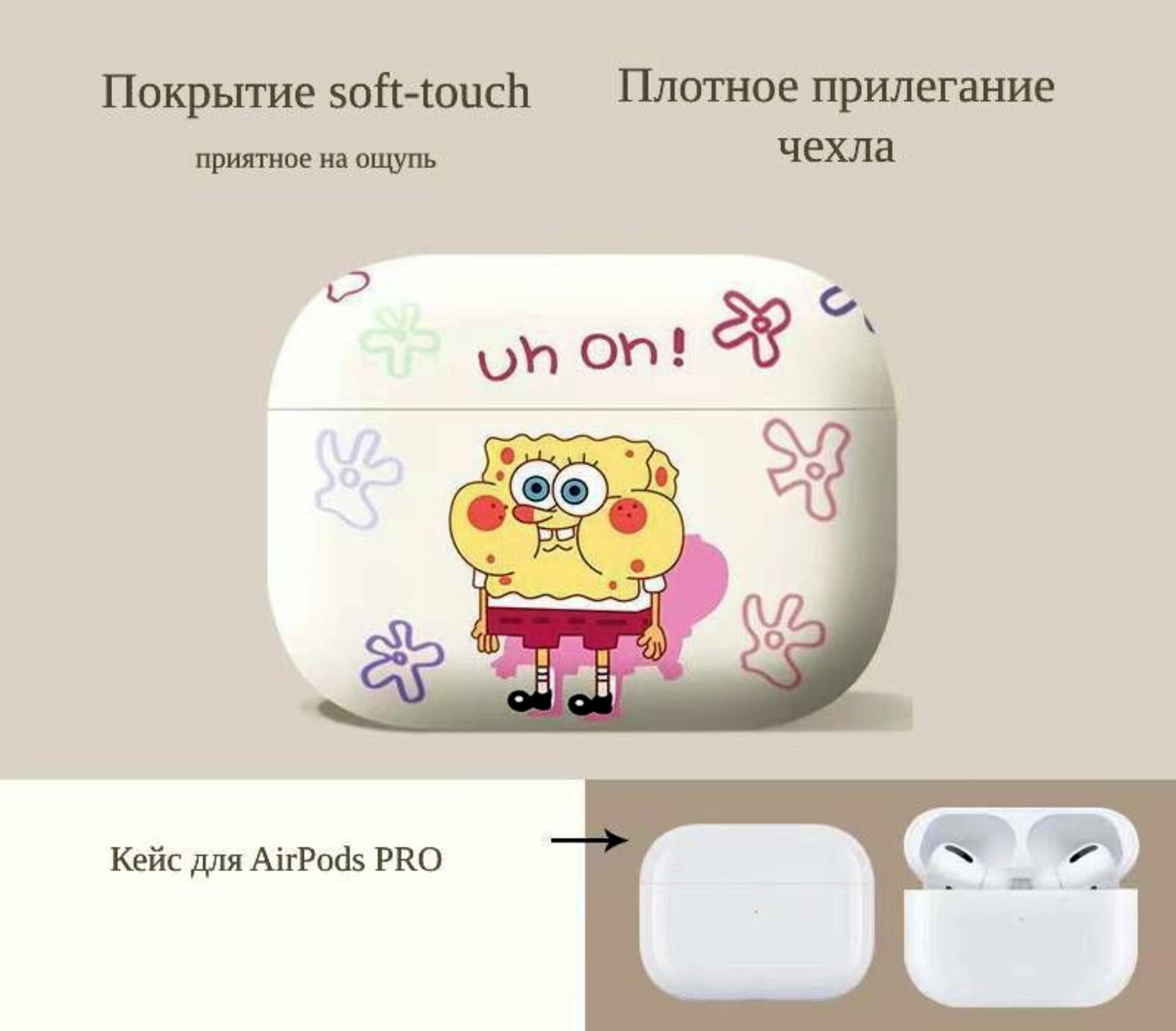 Чехол для наушников AirPods Pro, Sponge&Square, SpongeBob