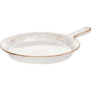 Сковорода для запекания «Крафт Вайт»; фарфор; D=25,5см; белый, коричнев, Steelite, QGY - 11550866