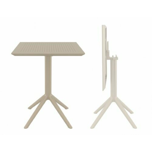 Стол пластиковый складной ReeHouse Sky Folding Table Ø60 Бежевый