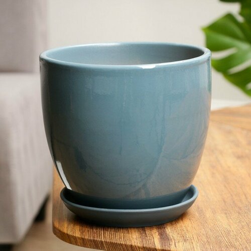 MARU Горшок цветочный Тюльпан 2,5 л, темно-серный