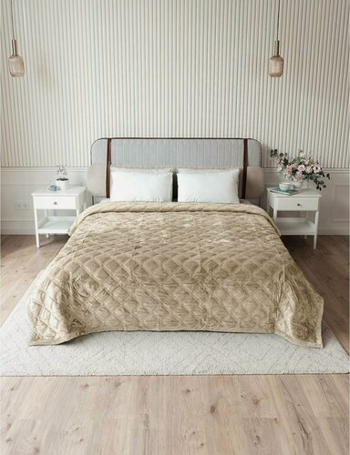 Изображение товара Велюровое покрывало Евро 220 х 240 см, Капучино