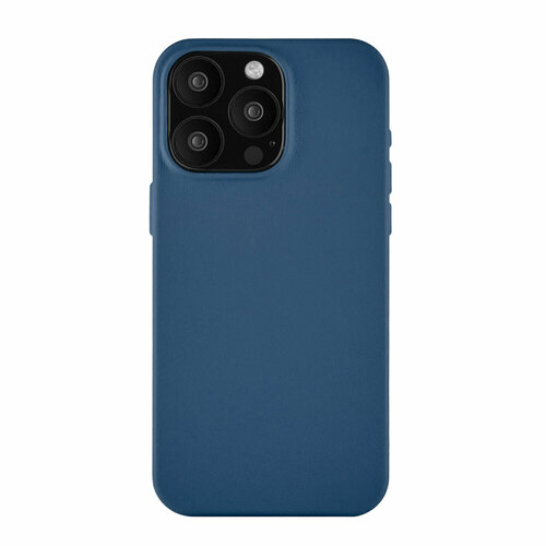 Чехол-накладка uBear Capital Case для iPhone 15 Pro Max, кожа, синий силиконовый чехол ubear для apple iphone 15 pro max touch mag case magsafe темно синий