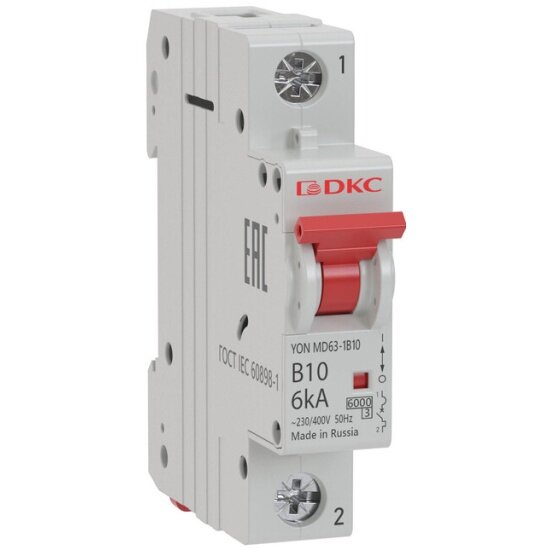 Автоматический выключатель Dkc 1п C 10А 10кА MD63 YON MD63-1C10-10