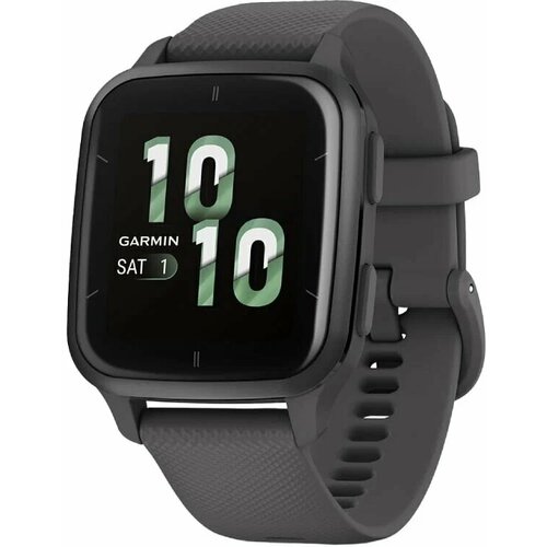 Garmin Venu Sq 2 Slate Aluminum Bezel with Shadow Gray Case and Silicone Band 010-02701-00