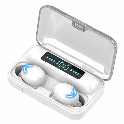 Наушники беспроводные с зарядным кейсом цифровой дизайн BTH-F9-5 белый 74900₽