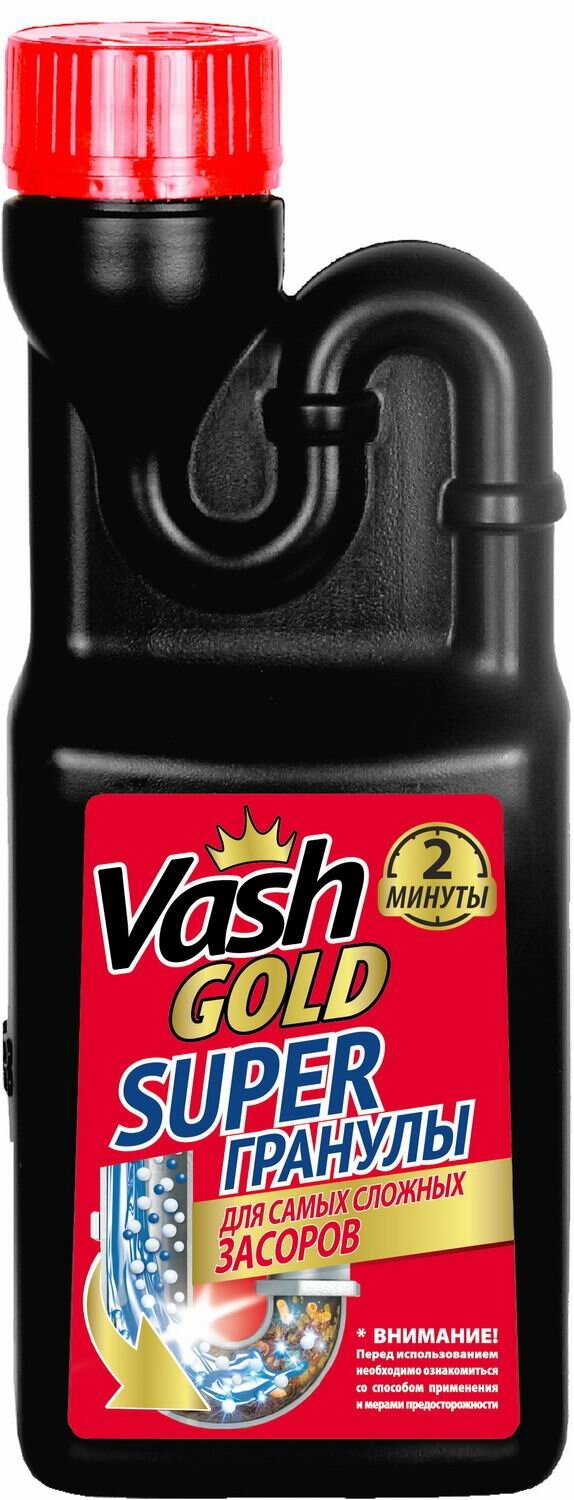 Средство для прочистки труб гранулированное VASH GOLD Super гранулы 600 гр