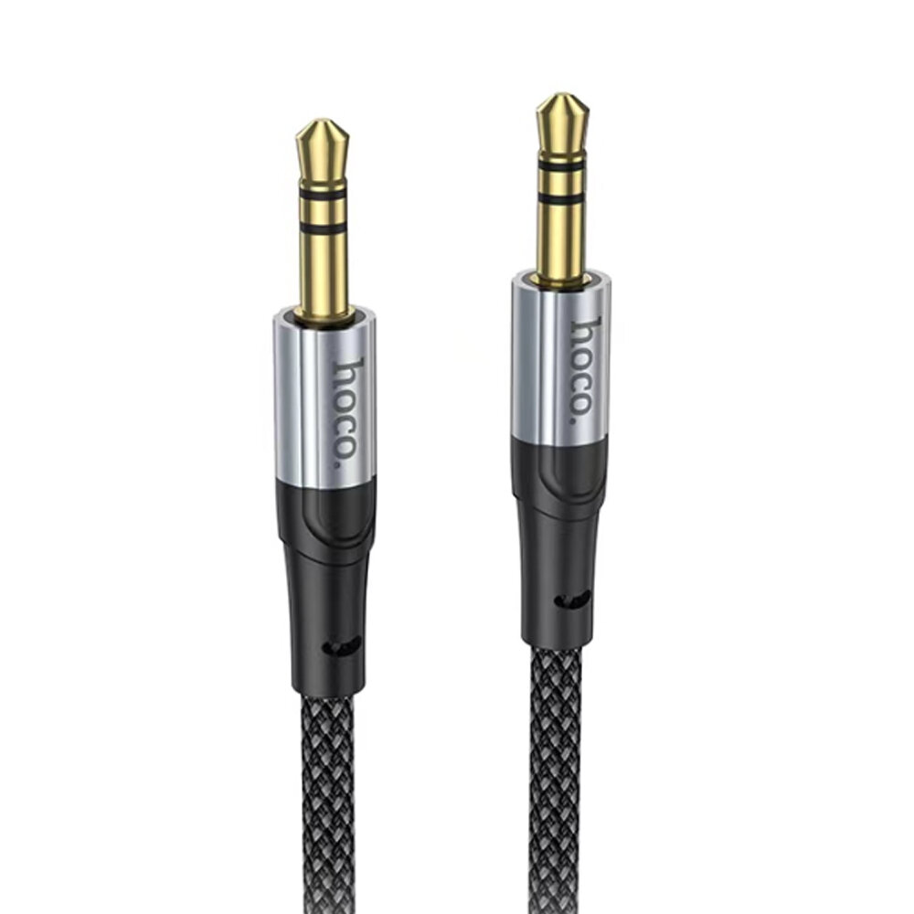 Аудиокабель AUX 3.5mm 1.0м Hoco UPA26 нейлон Black