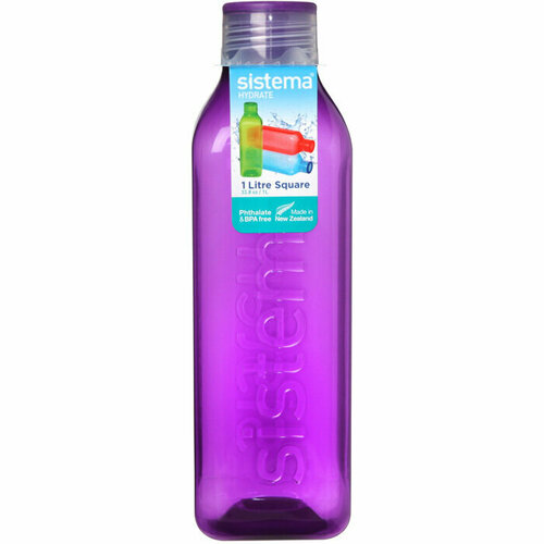 Бутылка SISTEMA квадратная 1л фиолетовая (890)