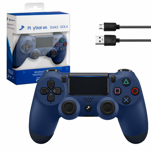 Беспроводной джойстик (геймпад) для PS4, Темно-синий / Bluetooth