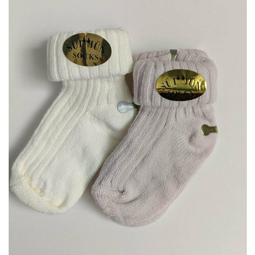 фото Носки 2 пары, размер 3-6, бежевый, белый турция