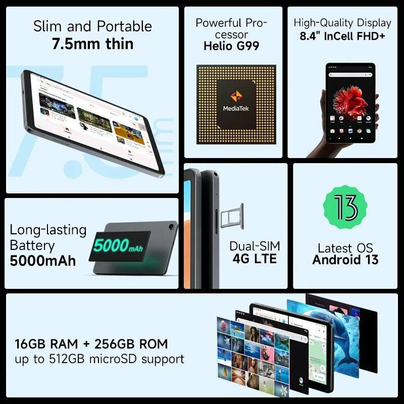 Планшет Alldocube iPlay 50 mini Pro 8/256 ГБ LTE+WiFi серый