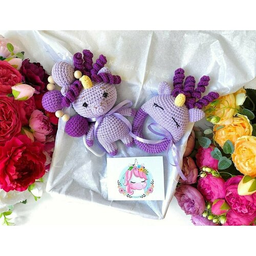 Подарочный набор Фиолетовый единорог для новорожденных