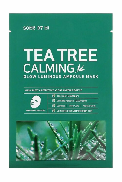 Успокаивающая тканевая маска для лица с экстрактом чайного дерева / Some by Mi Tea Tree Calming Glow Luminous Ampoule Mask