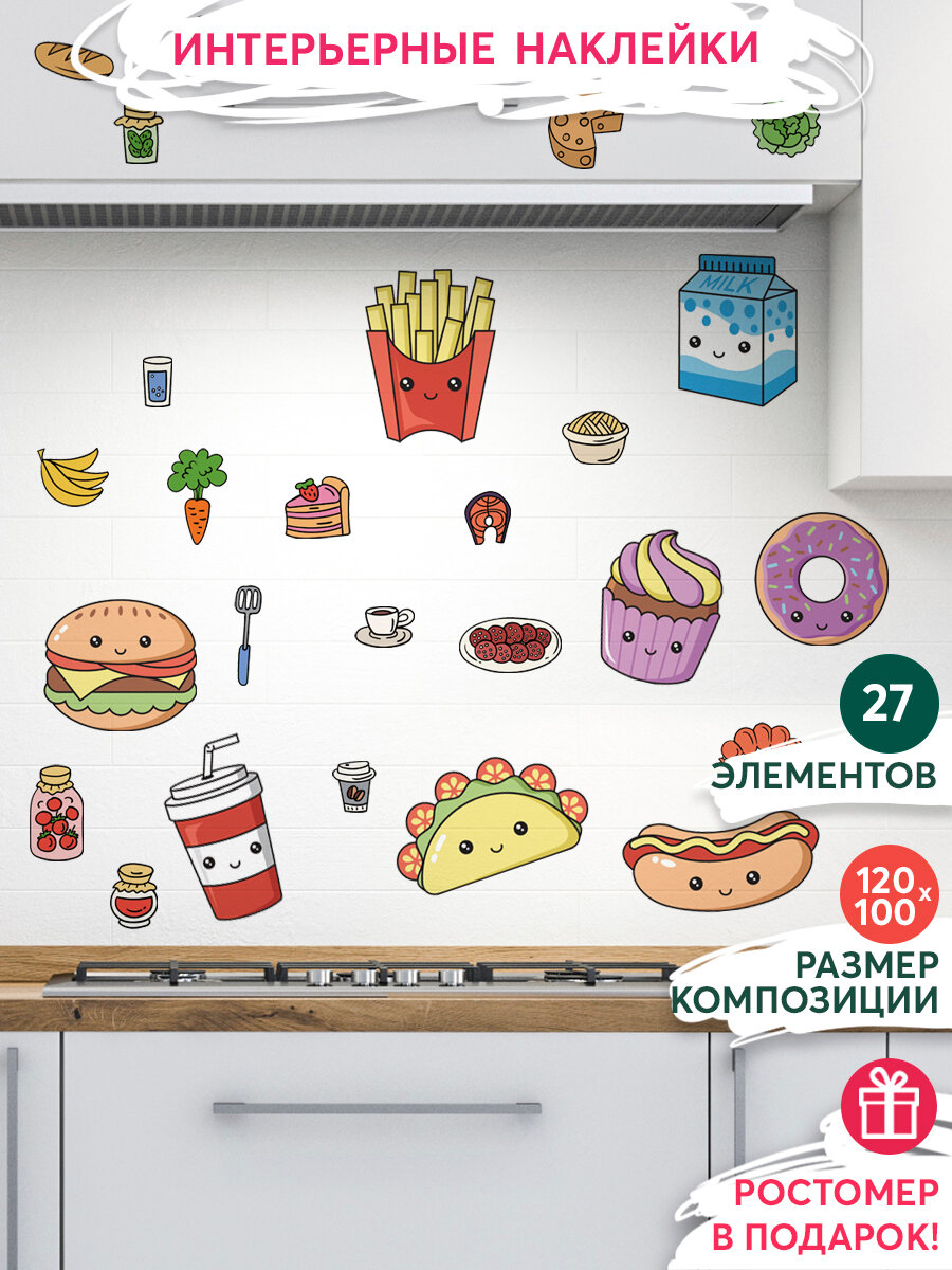 Цветные наклейки на окна еда — купить по низкой цене на Яндекс Маркете