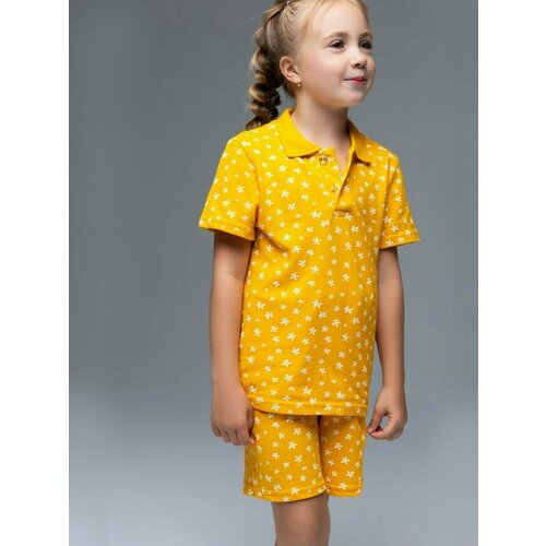 Комплект одежды Miko Yumi, размер 104, желтый, белый