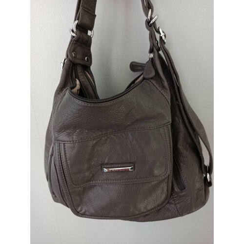 Сумка планшет RUNYI, фактура зернистая, серый