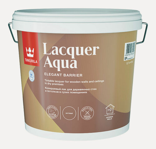 Изображение товара Лак Tikkurila интерьерный LACQUER AQUA матовый 2,7л
