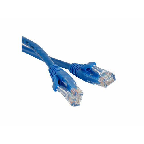 Патч-корд UTP 5E категории 0.3м Hyperline PC-LPM-UTP-RJ45-RJ45-C5e-0.3M-LSZH-BL синий