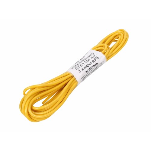 Провод автомобильный монтажный ПГВА 5м S-1.00мм желтый